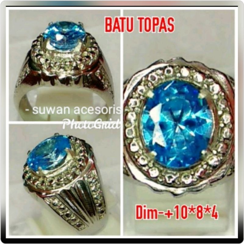 BATU PERMATA BLUE TOPAS CINCIN ASLI TOPAS A1 GIGI