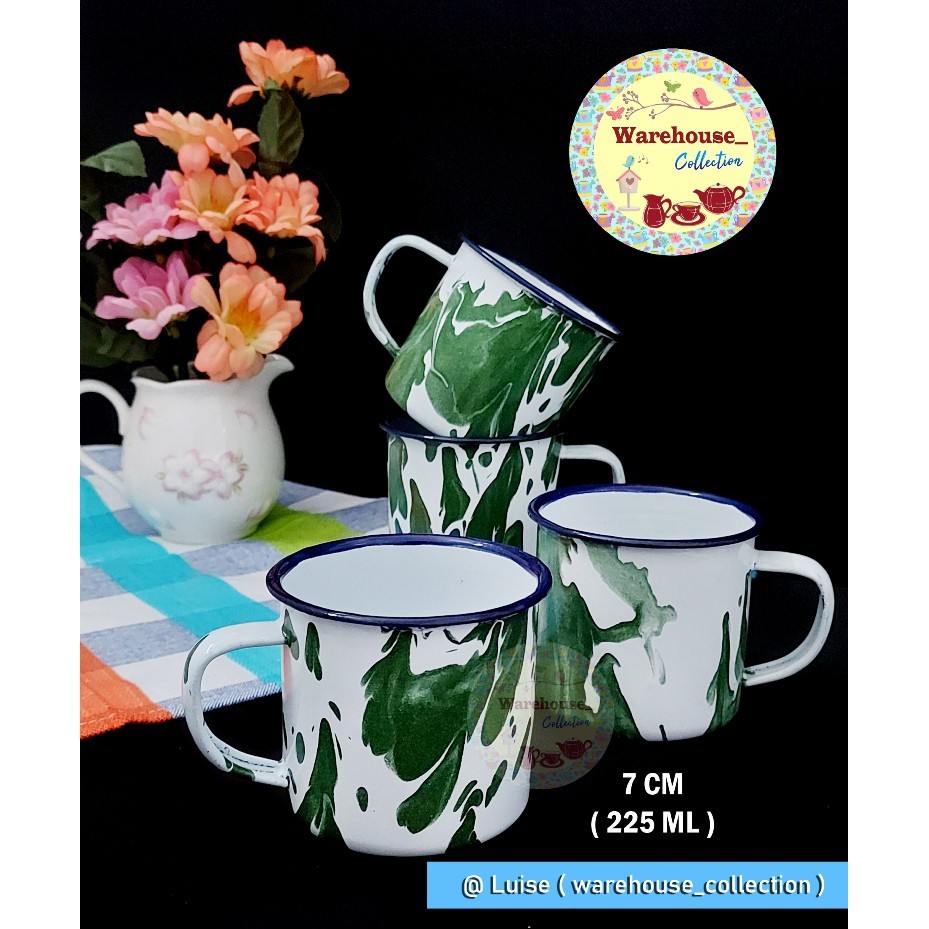 TERLARIS Cangkir seng blirik/Cangkir Blirik 7 cm / cangkir enamel blirik/Gelas blirik/cangkir jadul