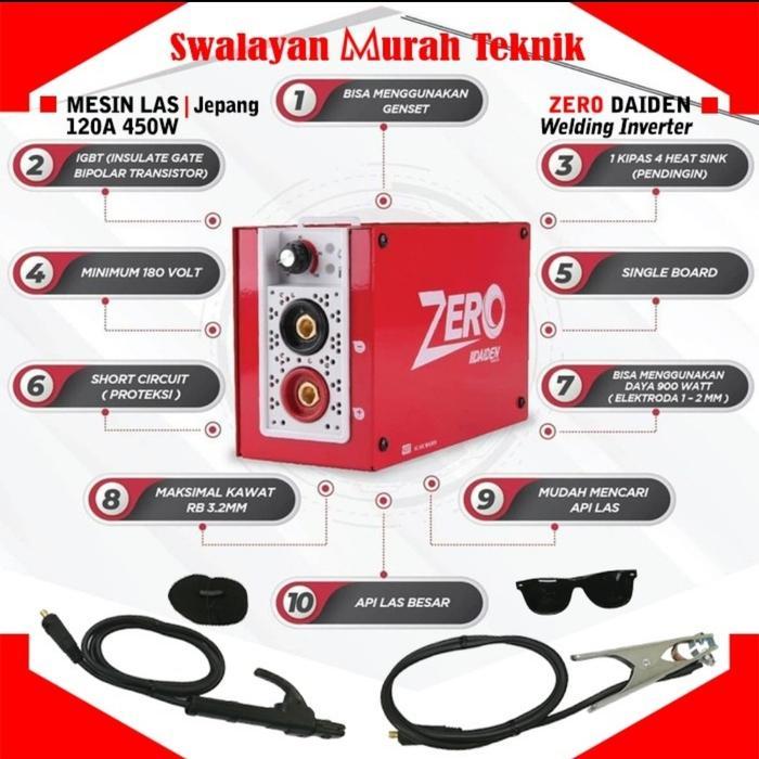 DAIDEN ZERO 100A MESIN TRAVO LAS INVERTER 100 AMPERE 450WATT JEPANG