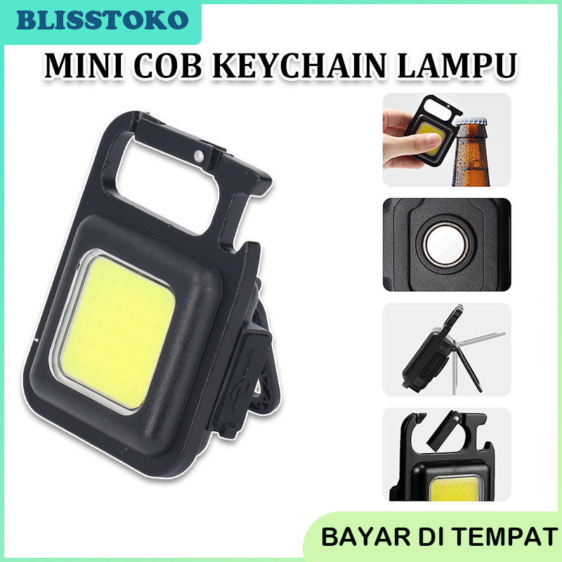 Mini Keychain Led USB Magnet / COB Keychain Light Gantungan Kunci / Lampu Portable Travel / Bisa COD