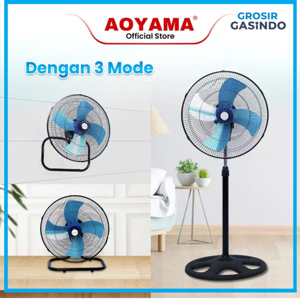 Kipas Angin 3in1 Aoyama 18 Inch 1888 - Stand Fan, Desk Fan, Wall Fan