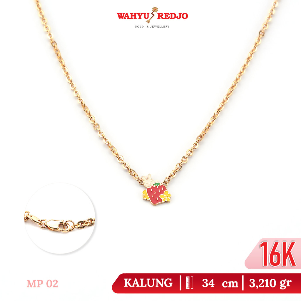 Kalung Anak Kelinci Strawberry Emas Kadar 16K Wahyu Redjo KL-16K-30159678