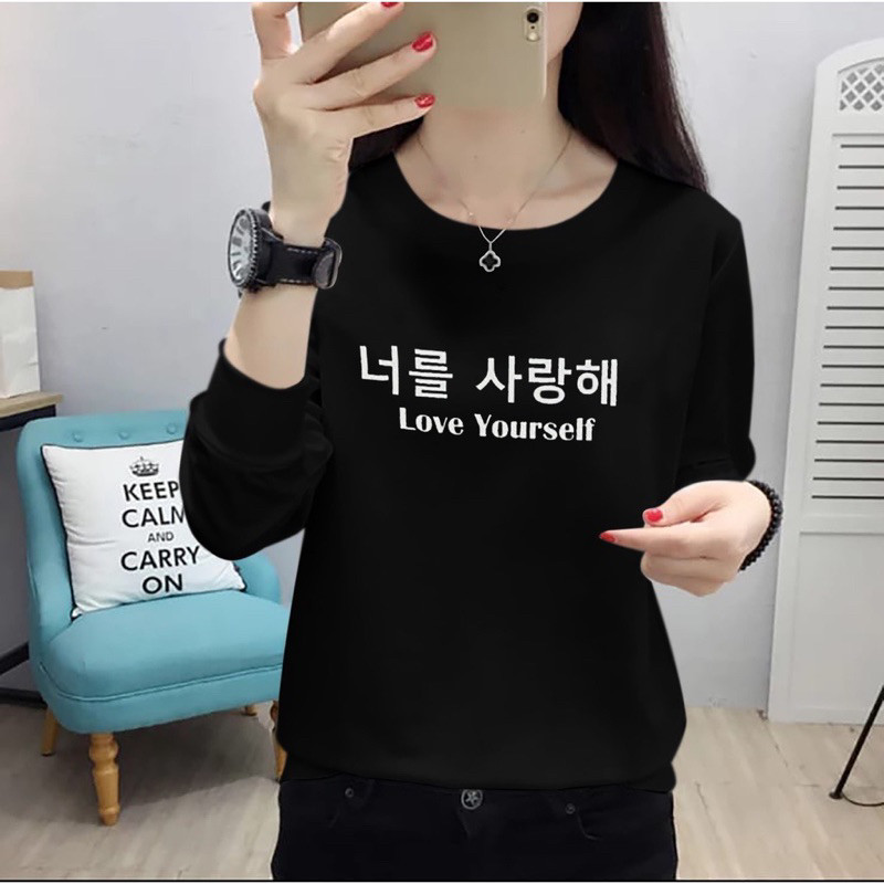 Kaos Lengan Panjang Wanita dewasa/Atasan wanita dewasa lengan panjang COD