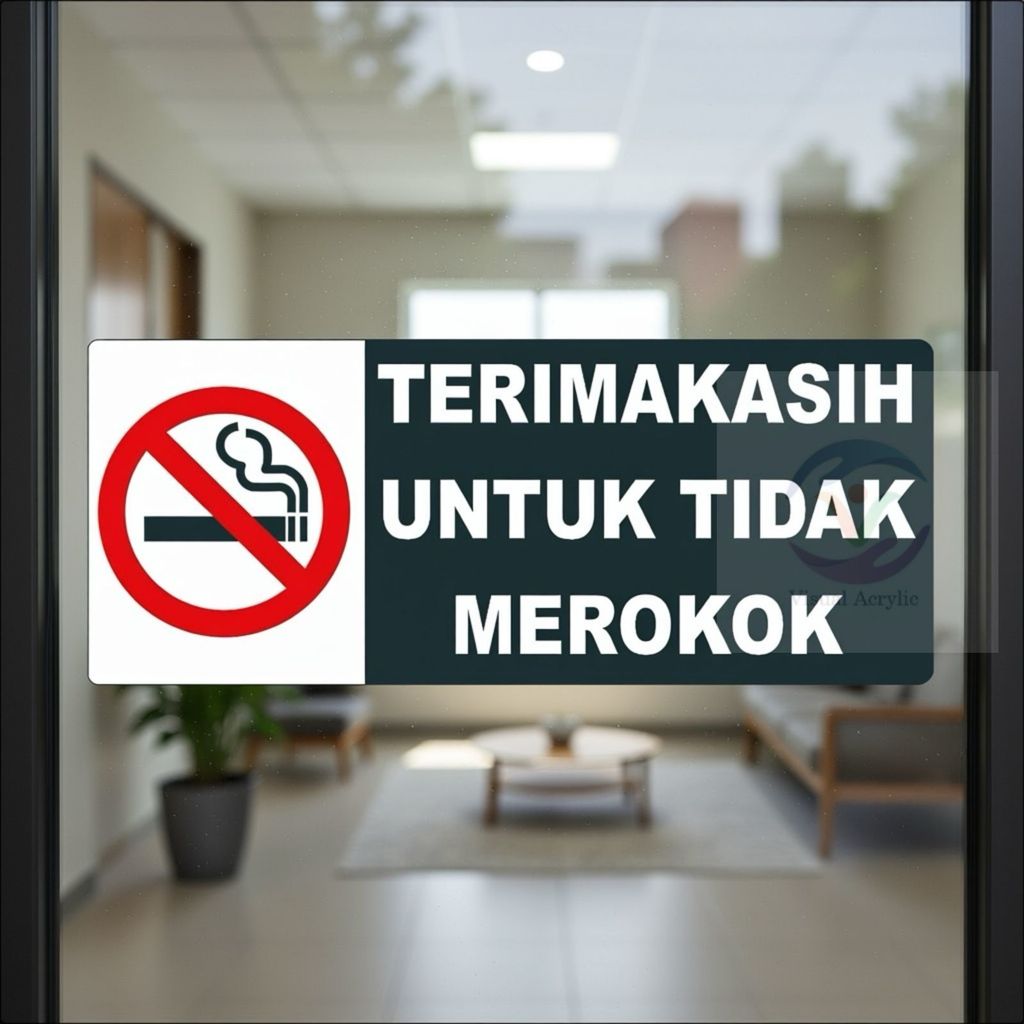VA SIGN BOARD ACRYLIC TERIMA KASIH UNTUK TIDAK MEROKOK AKRILIK PERINGATAN SIGN LABEL AKRILIK SIGN