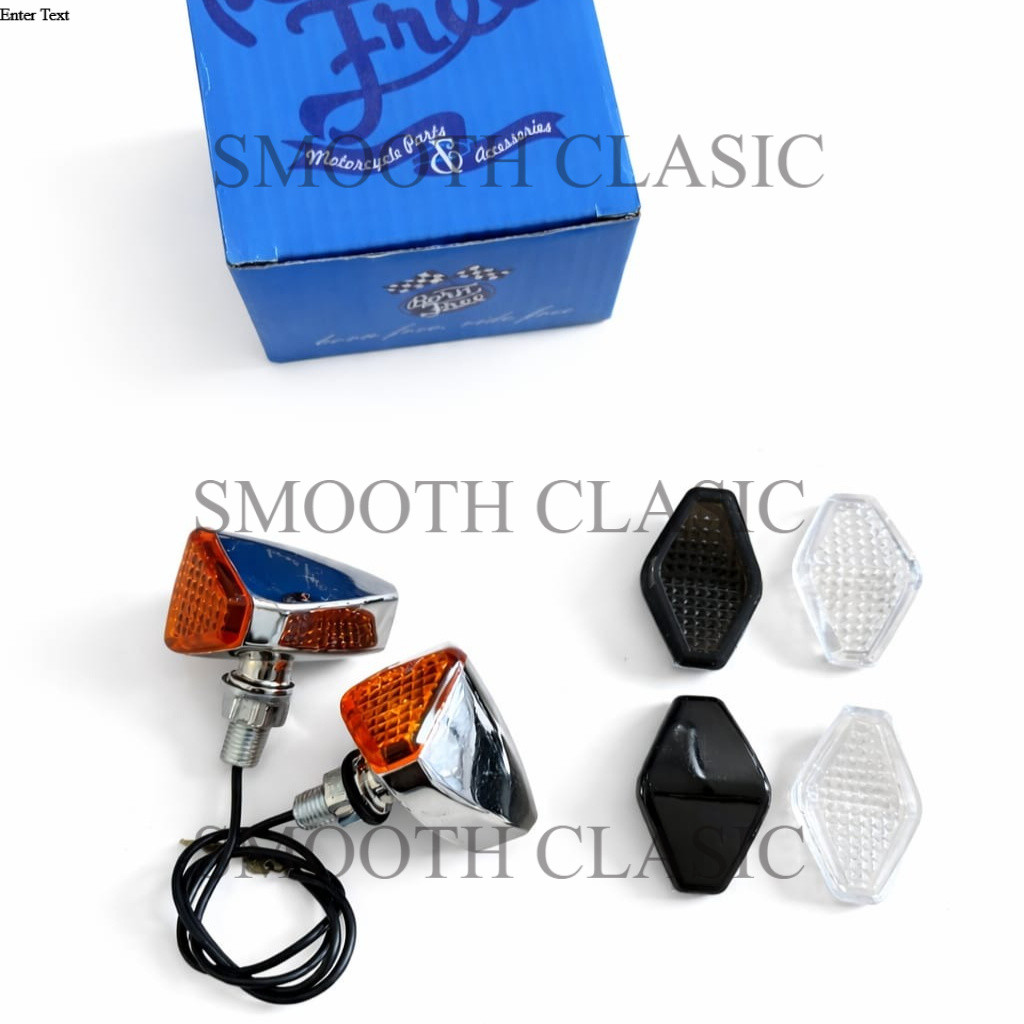 Sen Diamond Chrome Bornfree Universal Lampu Sein Motor Custom Retro