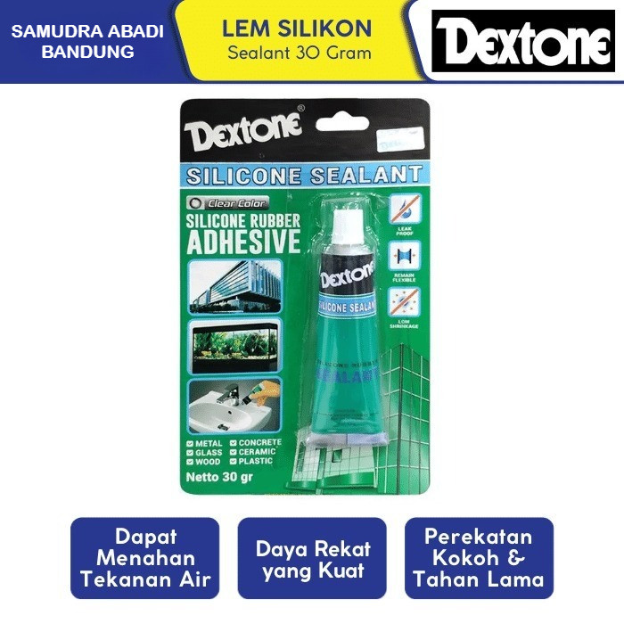 Dextone Lem Silikon Sealant 30gr dan 70gr - Waterproof - Lem Kaca Kecil
