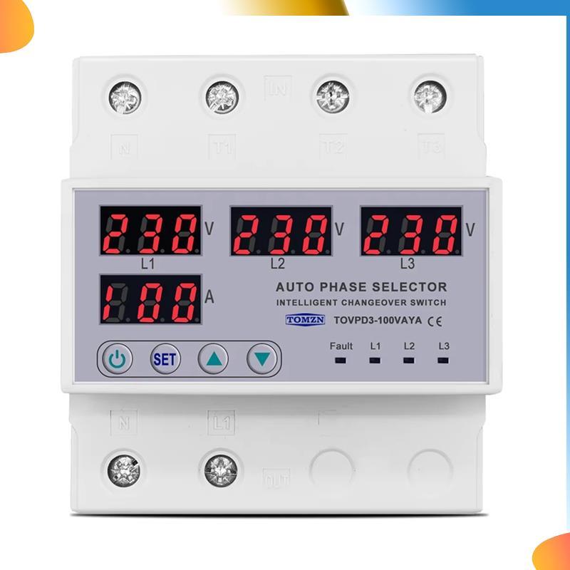TOMZN Phase Selector Relays Protector Adjustable Overand Under Voltage Current Protector