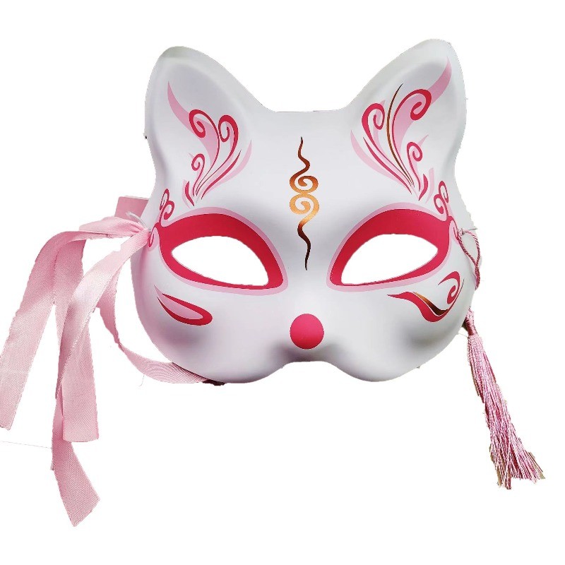 New Year's Mask God Girl Fox Mask inese Style Painted Ball Bar Half Face Dress Up Cosplay for Women 