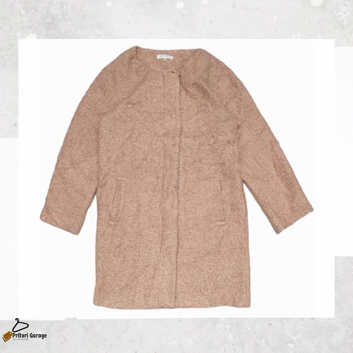 Parka Trench Coat Wool Jacket Cewek The Shop TK Pink Peach Color