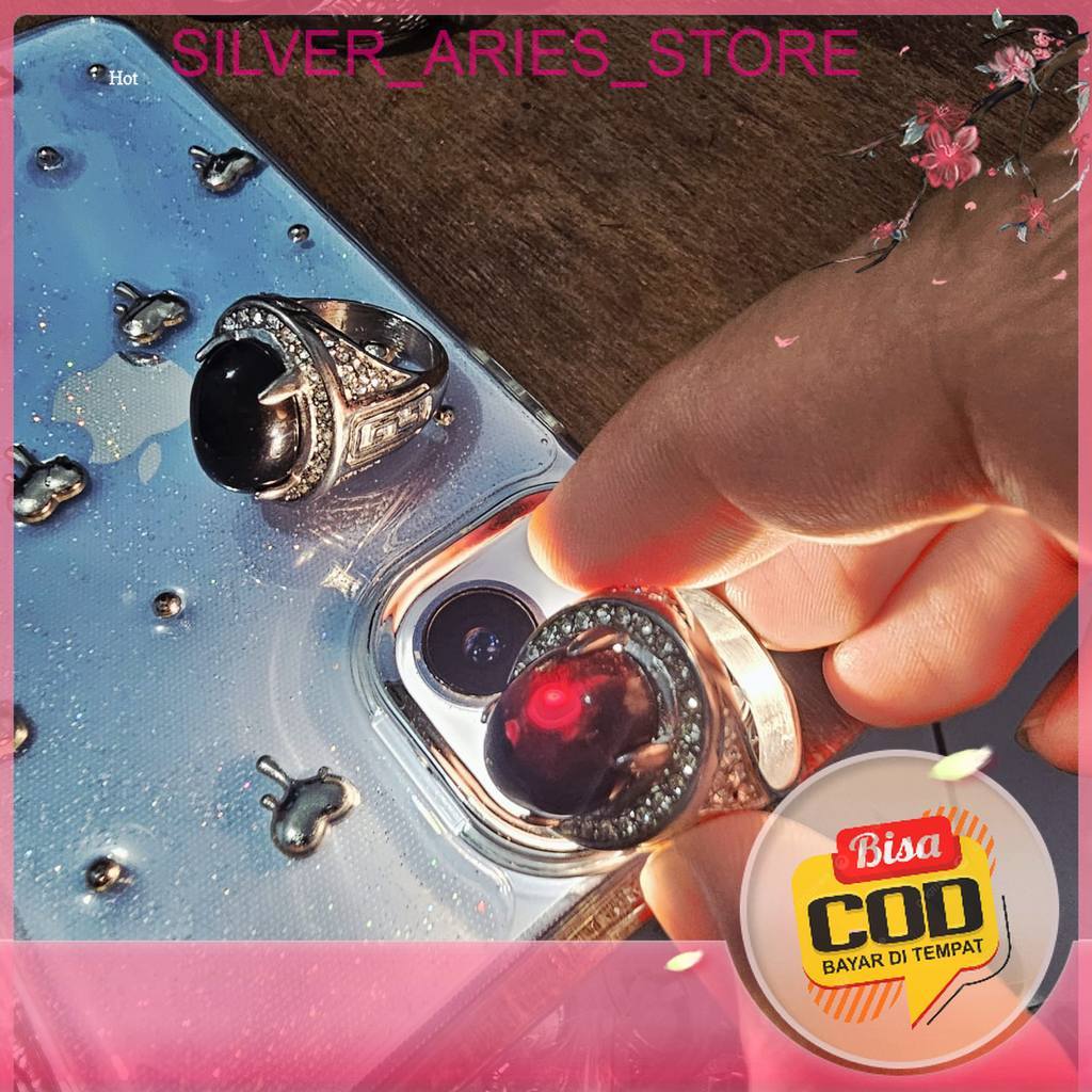 Murni Aksesoris. Cincin Batu Akik Kecubung Wulung Hitam akan terlihat Ungu Violet saat disenter caha