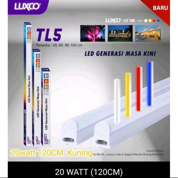 Lampu TL Neon T5 LED SNI Merk Luxco ( 15w-20w)90cm-120cm Tube Warna - 20watt kuning