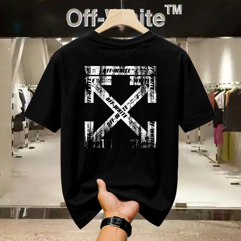 100%Kaos Off White Original Premium T-shirt Cotton Street Style Desain Eksklusif