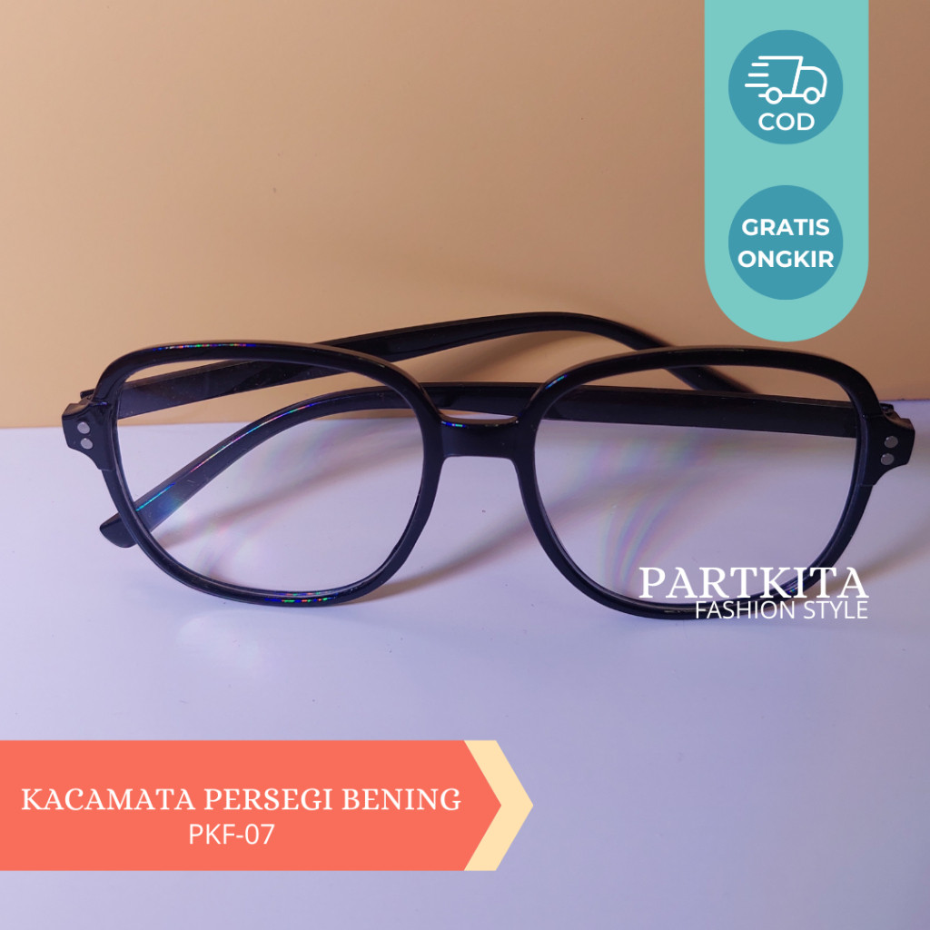 KACAMATA PERSEGI BENING TITIK DUA [COD] KACA MATA BENING PERSEGI ELEGAN PRIA DAN WANITA UNISEX