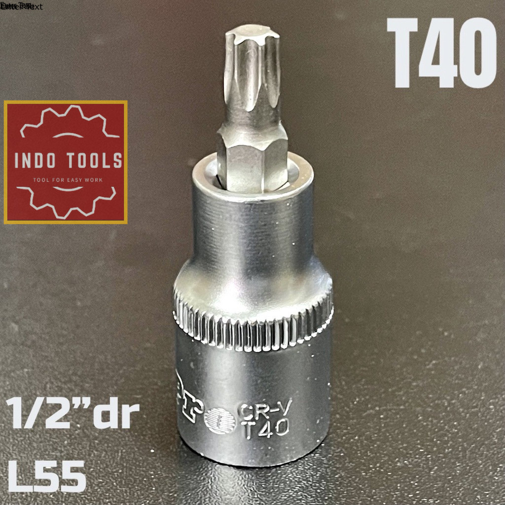 KUNCI SOK BINTANG DRIVE 1/2" PANJANG 55 MM - TORX BIT SOCKET 1/2" DR L55 T27 T30 T40 T45 T50 T55