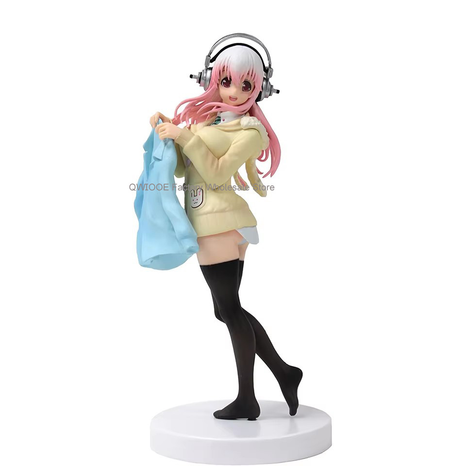 Original Genuine 20cm Super Sonico Anime Action Figure Collection Toys For Kids Birthday Gifts