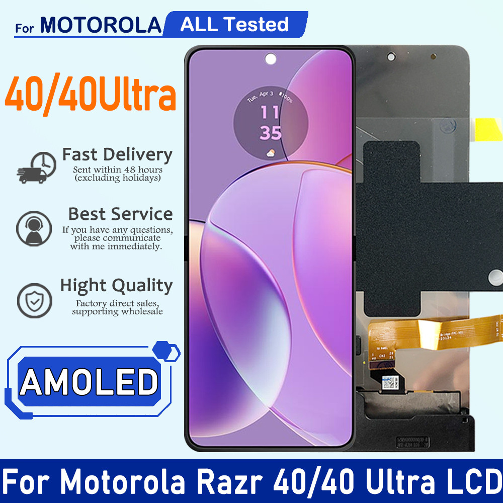 6.9" AMOLED For Motorola Razr40 LCD Razr 40 splay Tou Screen gitizer Assembly For Moto Razr 40 Ultra