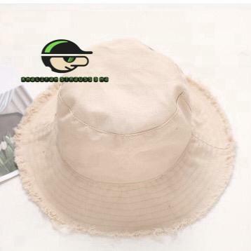 >ModaTasca< Bucket hat ripped ends - Topi buckethat Rawis Rumbai terbaru - Cream