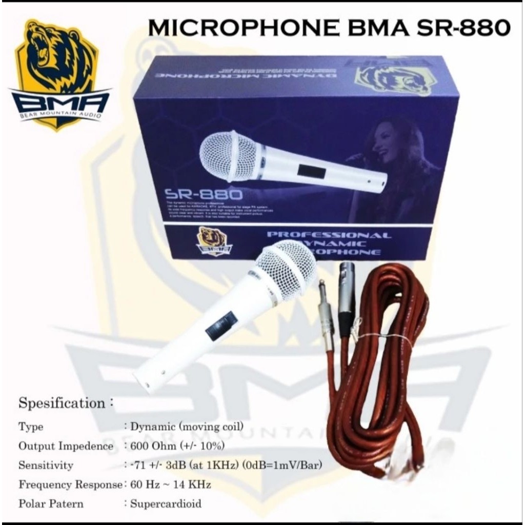 Microphone Cable BMA SR-880/Mic Kabel Dynamic BMA SR880 ORI