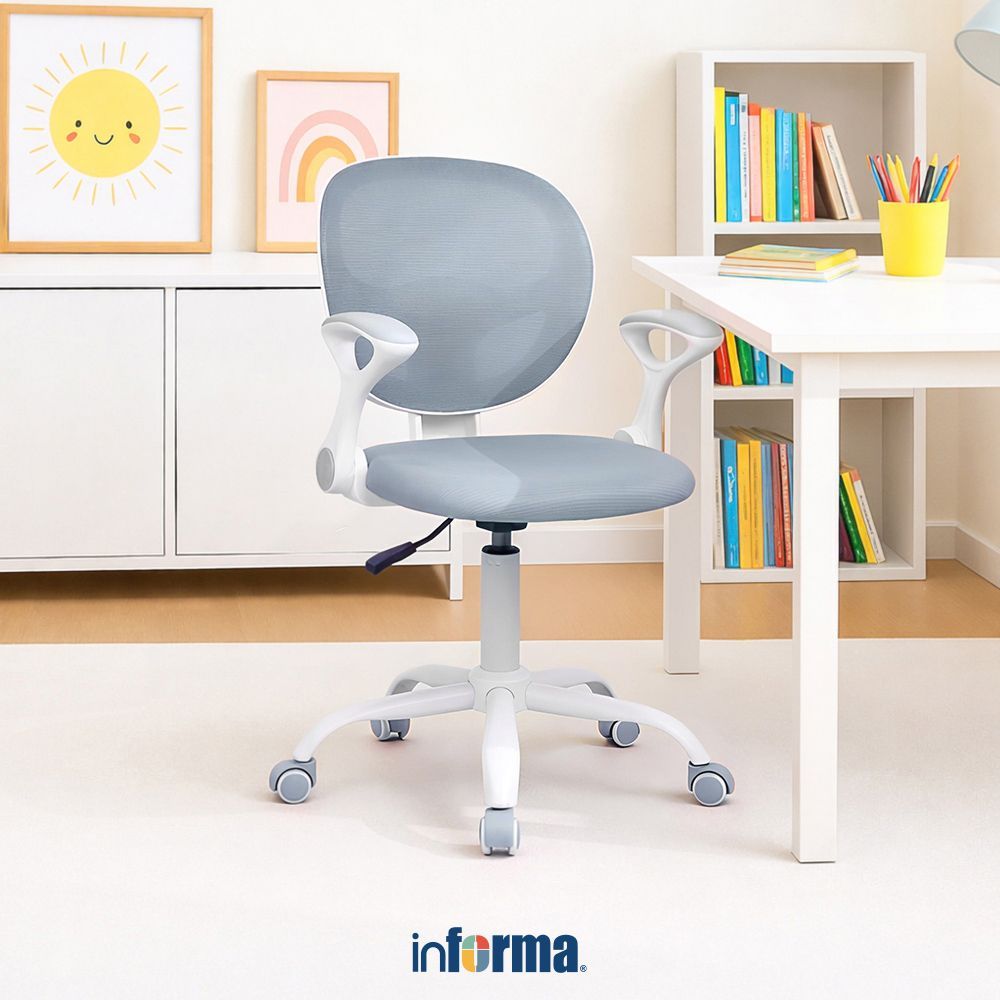 Infoma Arden Kursi Belajar Anak - Biru Tempat Duduk Dengan Roda Kids Study Chair Furniture Indoor Ka