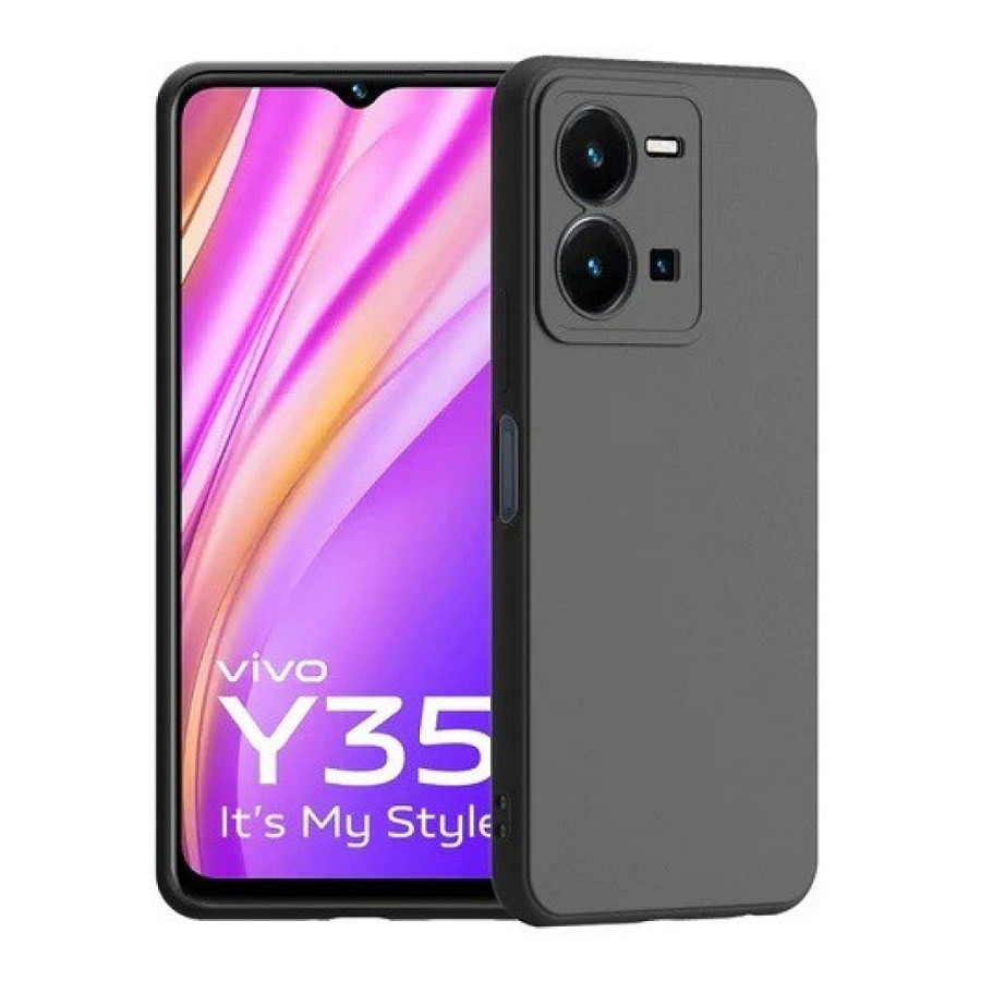 CASE VIVO Y35 2022 SOFT CASE SLIM MATTE SOFT BLACK DOFF