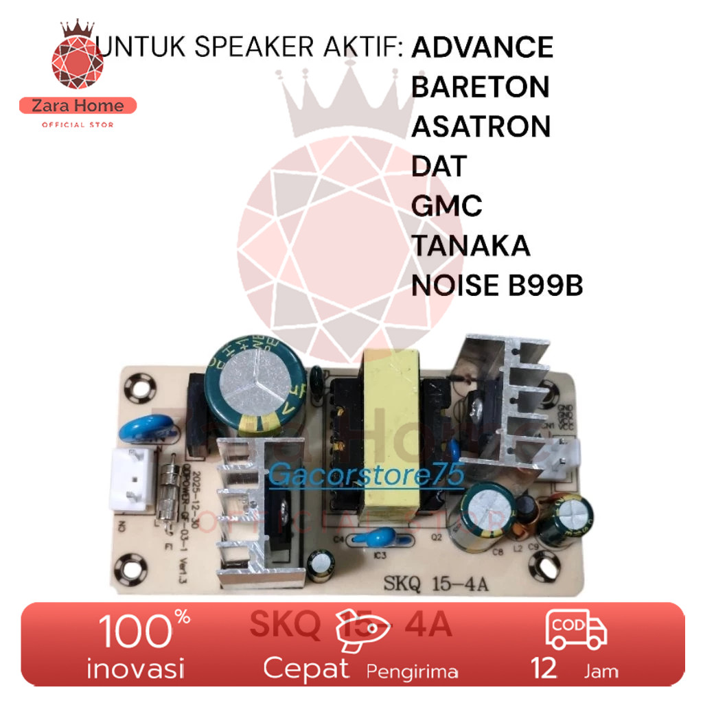 Zara power suplay speaker aktif portable SKQ 15V 4000MA QDPOWER-GF-03-1 Ver1.3 ADVANCE TANAKA BARETR