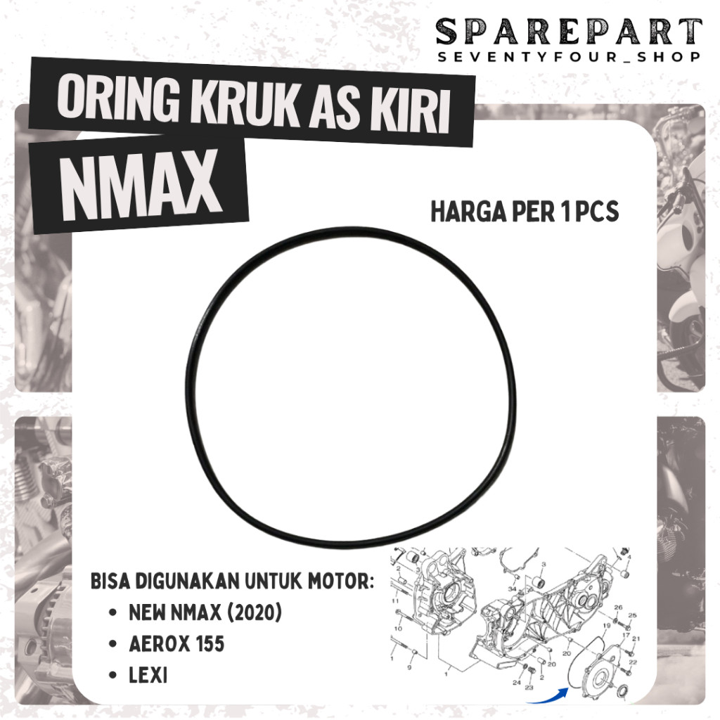 ORING KARET KRUK AS NMAX NEW AEROX 155 LEXI SIL KRUK AS SRM