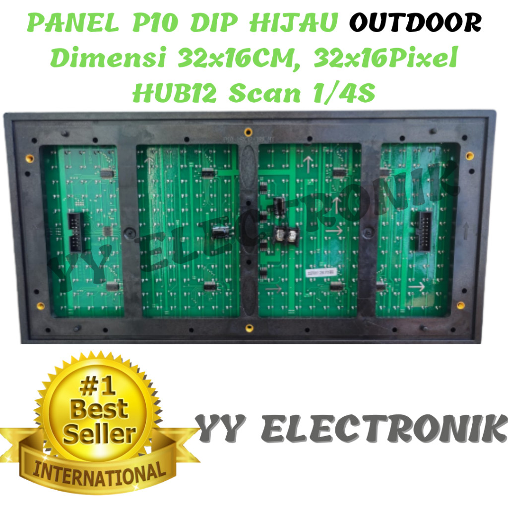 Panel Module Modul LED P10 Running Text DIP Putih White Outdoor