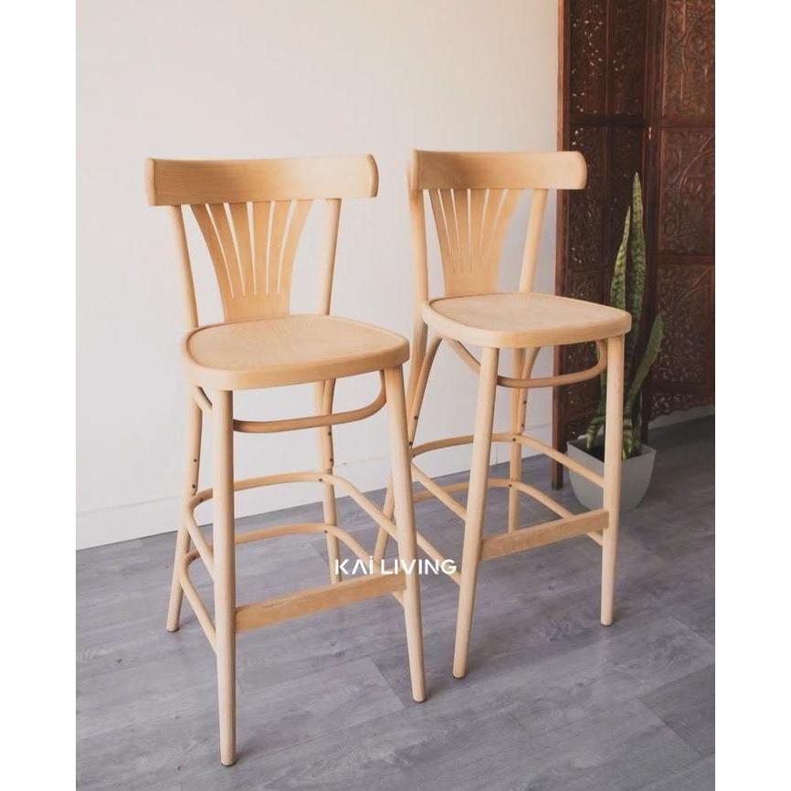 Barstool bentwood kayu jati finishing kursi bar stool cafe minibar thonet resort restoran villa hote
