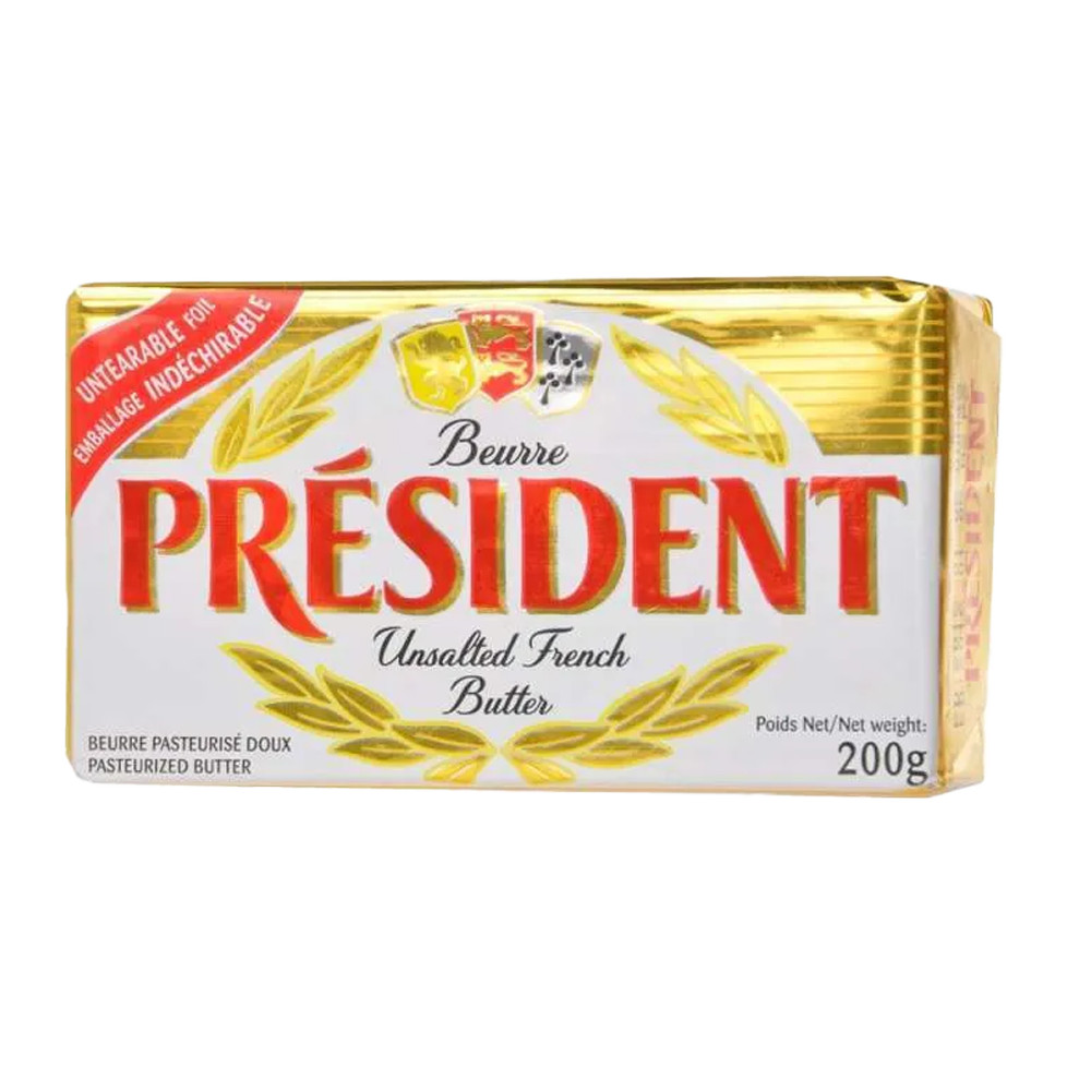 PRESIDENT BUTTER UNSALTED 200GR