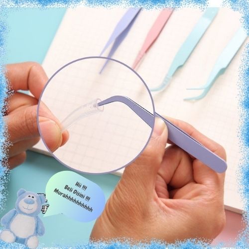 Pinset Bulu Mata Eyelash Pinset Tweezer Lurus Bengkok Lengkung Penjepit Sticker Bulumata Eyelash Ext