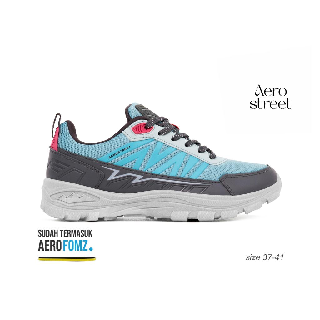 Aerostreet LC Trex Sepatu Outdoor Sneakers Wanita Pria 37-41 Abu Biru Tua Biru Muda Hiking Ringan Ny