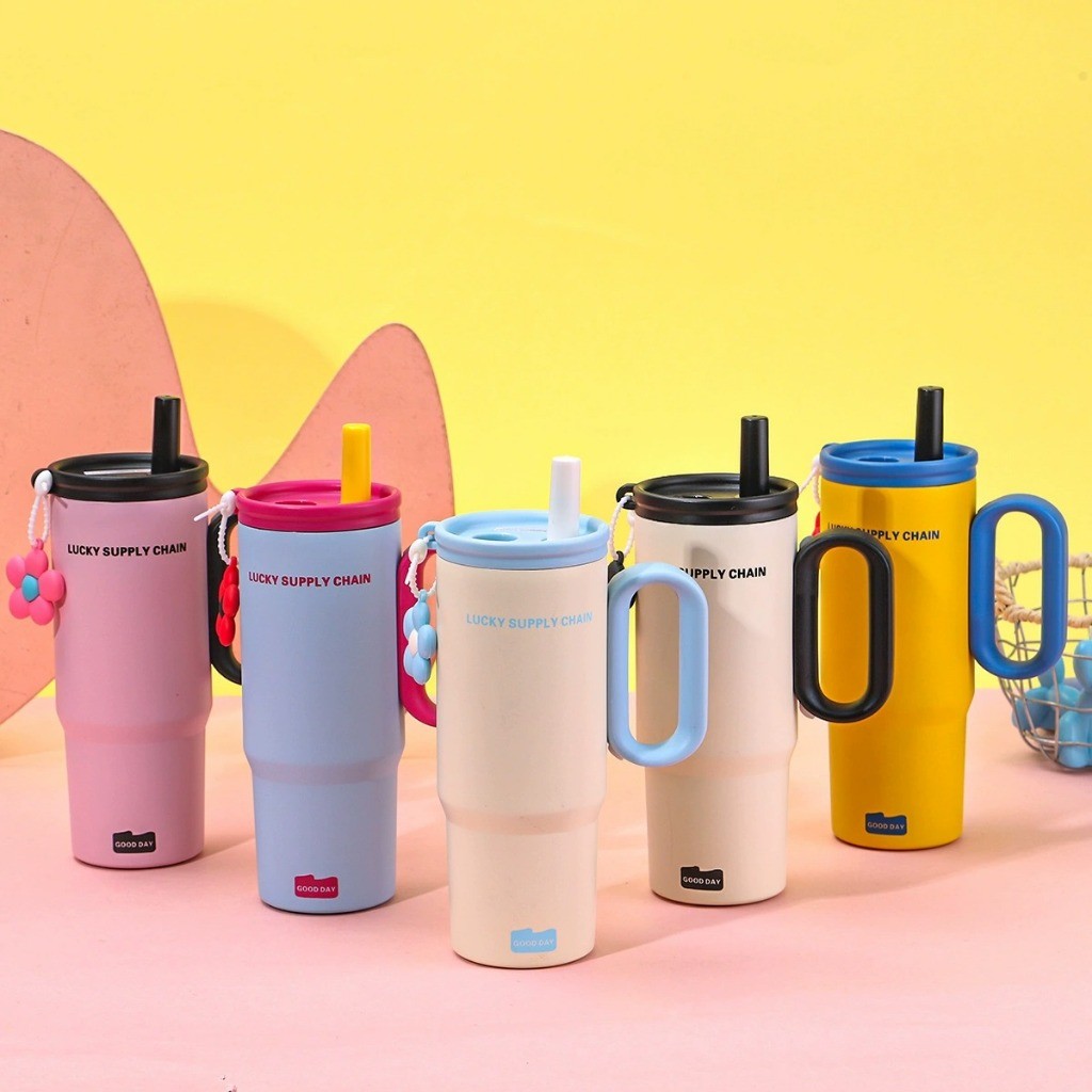 (JGS) Tumbler Handle 750ml Stainless Steel SUS 316 Free Filter Infused Water Hot & Cold Vacum Cup Lu