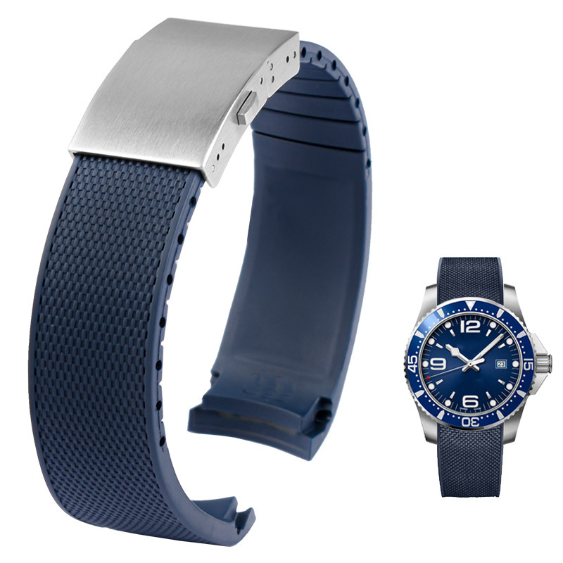 Rubber Silicone Watch Strap Waterproof Watchband for Longines Strap for Conquest HydroConquest L3.74