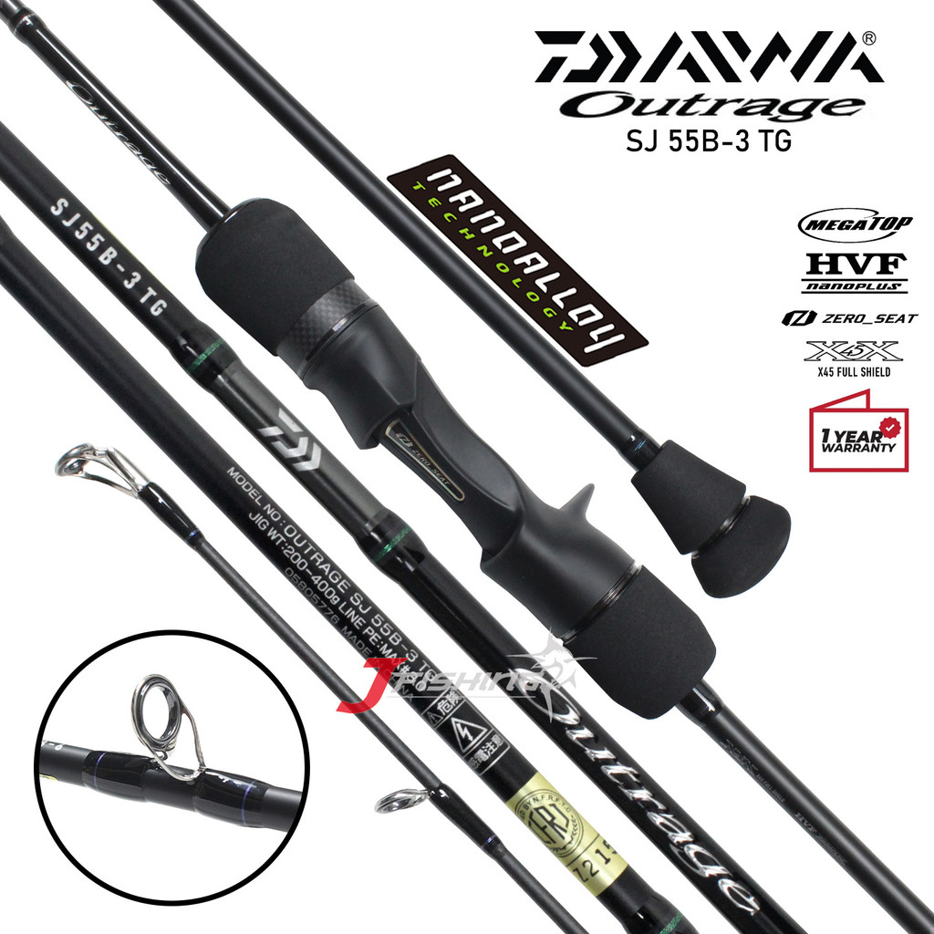 Joran DAIWA OUTRAGE SJ | One Piece | Slow Jigging | Overhead | Baitcasting | Resmi