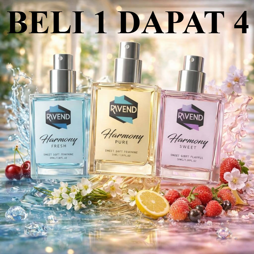 [FUKU] BELI 1 DAPAT 4 PARFUM HARMONY SWEET/PURE/GREEN/FRESH PARFUM WANITA DAN PRIA WANGI TAHAN LAMA