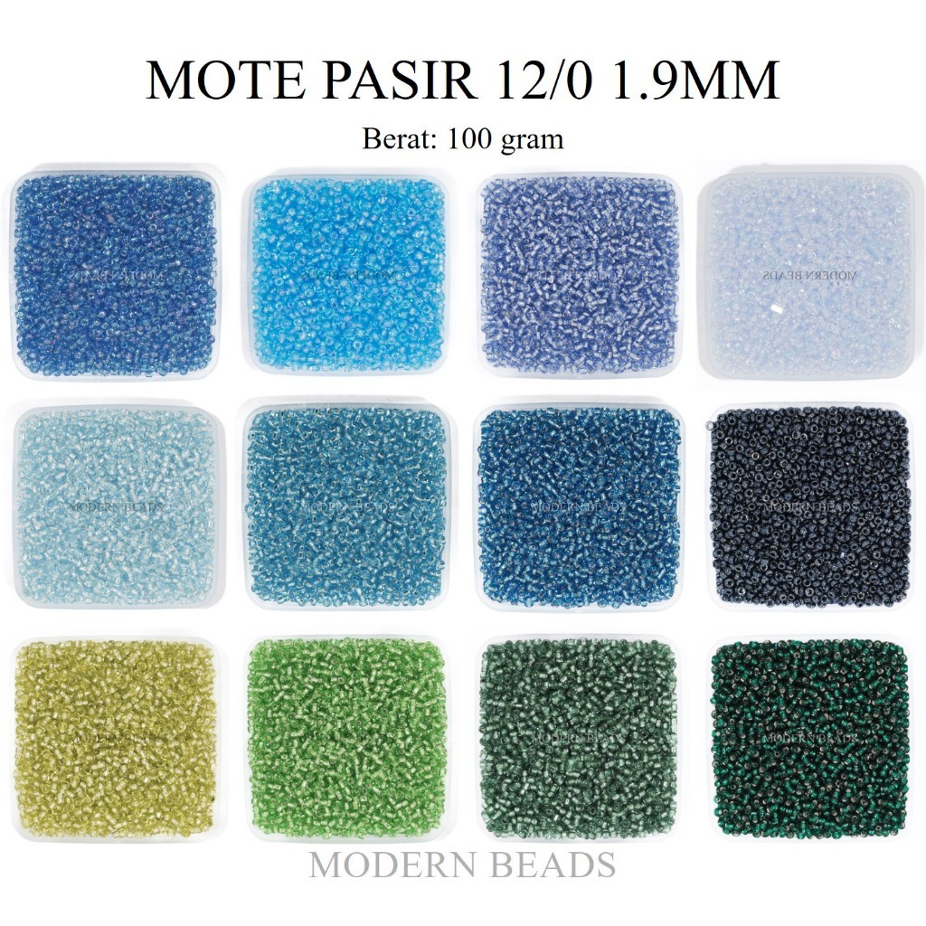 [100 GRAM] Mote Pasir / Payet Manik Pasir  Warna-Warni 12/0 1.9mm Semi Jepang Denim Navy Imperial Bl