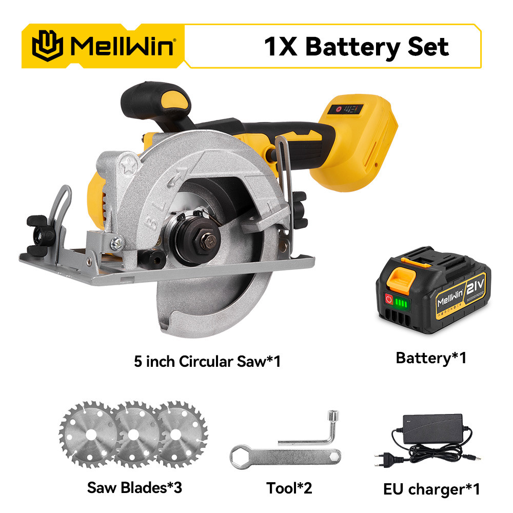 MELLWIN 125MM 5 Inch Electric Brushless Circular Saw Multifunctional Saw Woodworking Power Tool For 