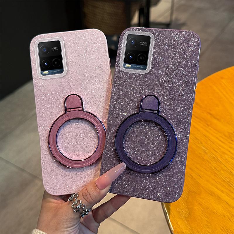 Soft Silikon Casing Hp Untuk Vivo Y33t Case Untuk VIVOY33t V2109 Softcase Glitter Dengan Magnetik Br