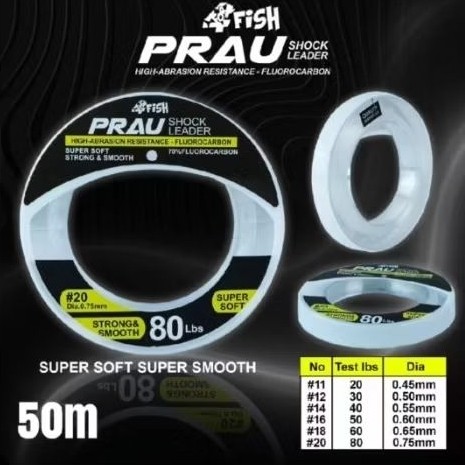 Senar Pancing Shock Leader 50M 4FISH PRAU 20Lb-80Lb
