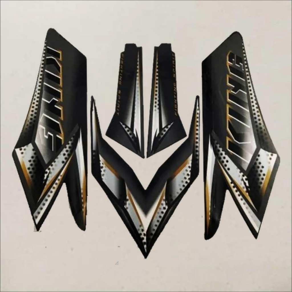 Striping Motor / Les Tangki RX KING NEW 2008 Hitam + Emblem Komplit