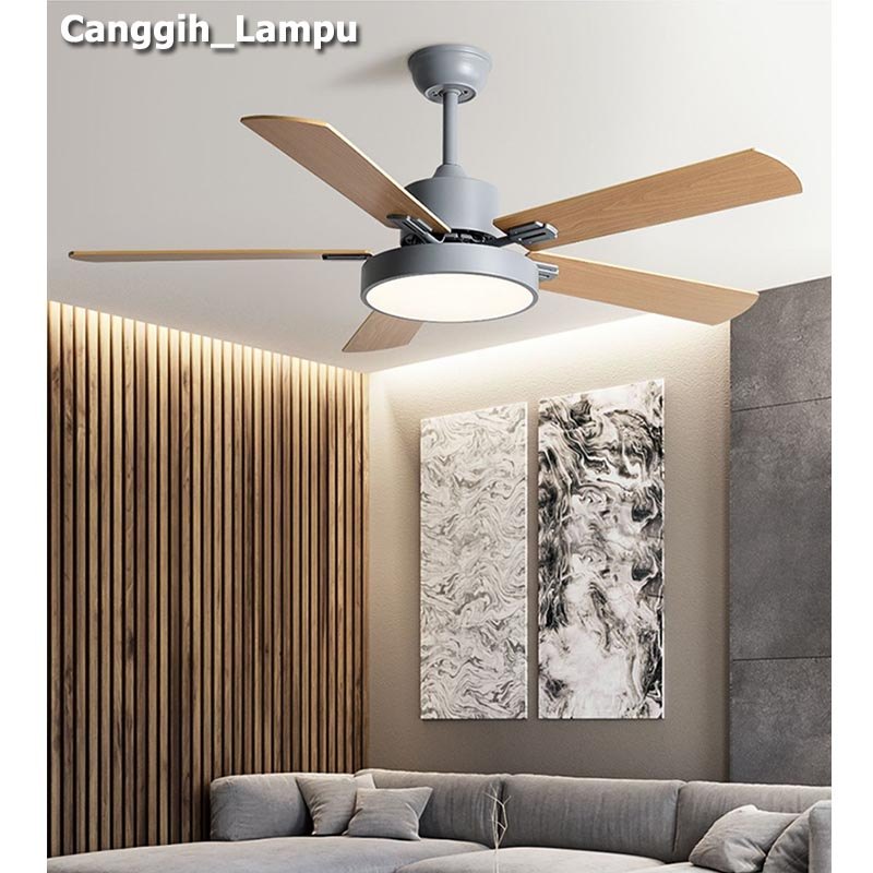 LAMPU_ESTETIS Lampu Kipas Angin Minimalis Kipas Lampu Gantung Plafon Remote Kipas Lampu Ruang Tamu A