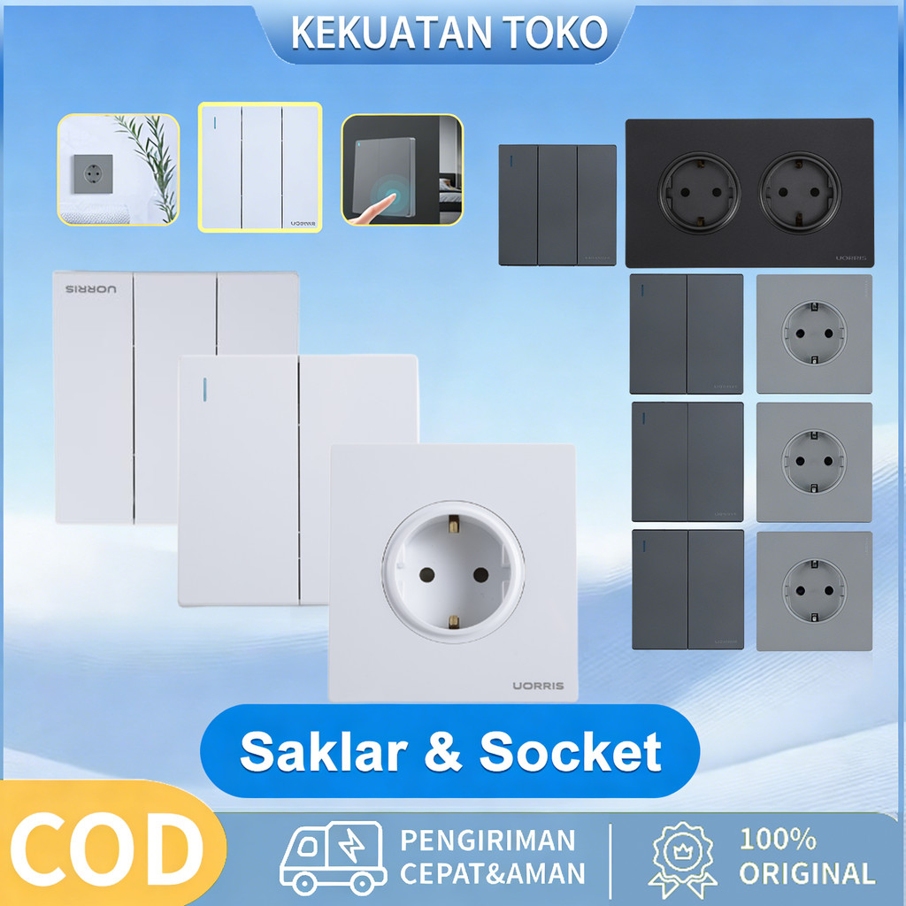 Sakelar Stop Kontak Saklar On Off Lampu Rumah Modern Saklar Dinding Aesthetic Sakelar Soket Listrik