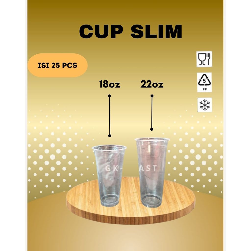 Cup Gelas Slim/Cup Plastik/Cup es jumbo/Cup Slim/Cup22oz/Cup18oz