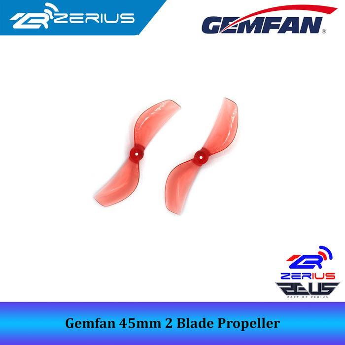Gemfan 45mm 2 Blade 1mm / 1.5mm Shaft Propeller - Clear Red 1mm, 2CW + 2CCW