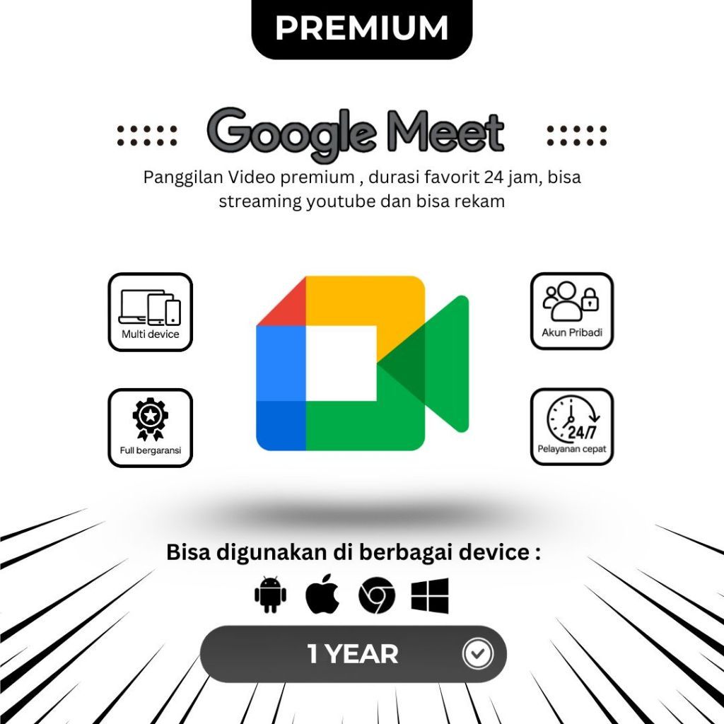 Google Meet Premium Email Pribadi Bisa Rekam dan Livestream Free Extra Benefit Gemini Gdrive
