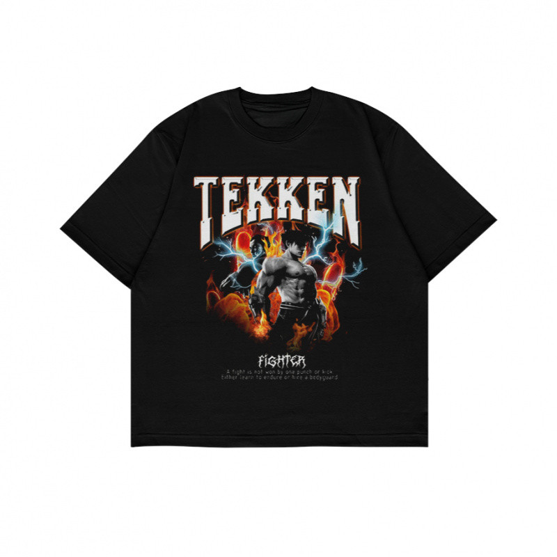 [COD]Kaos Pria OVERSIZE TEKKEN FIGHTER - Style Y2K Vintage Bootleg Grunge, Bahan  Premium untuk Gaya