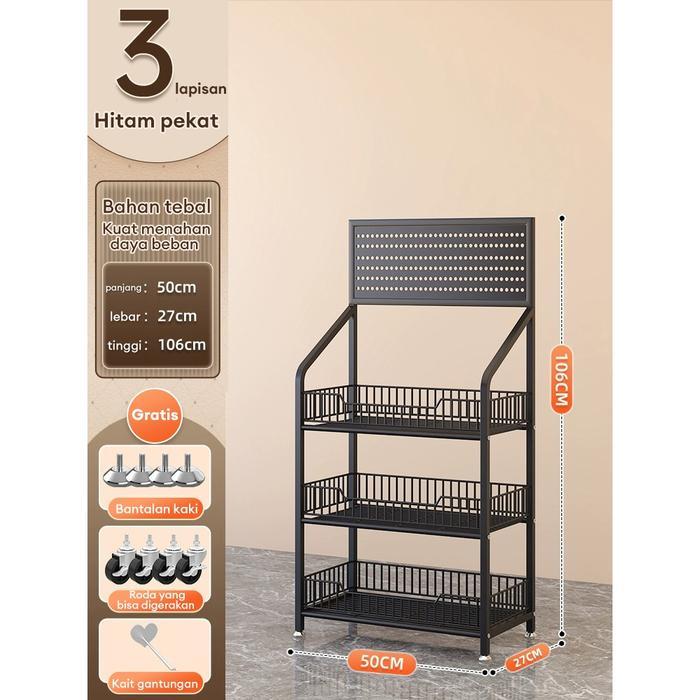 samimoro market Rak Chiki Rak Gawang Sembako Susun Rak Snack Rak Toko Jualan Keranjang Jajan Rak Bes