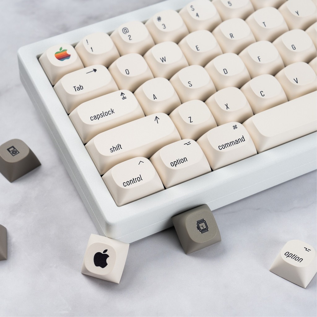 MAC Minimalist White Keycaps Set 126 Keys PBT Dye-sublimation Custom Keyboard Caps MA Profile Keycap