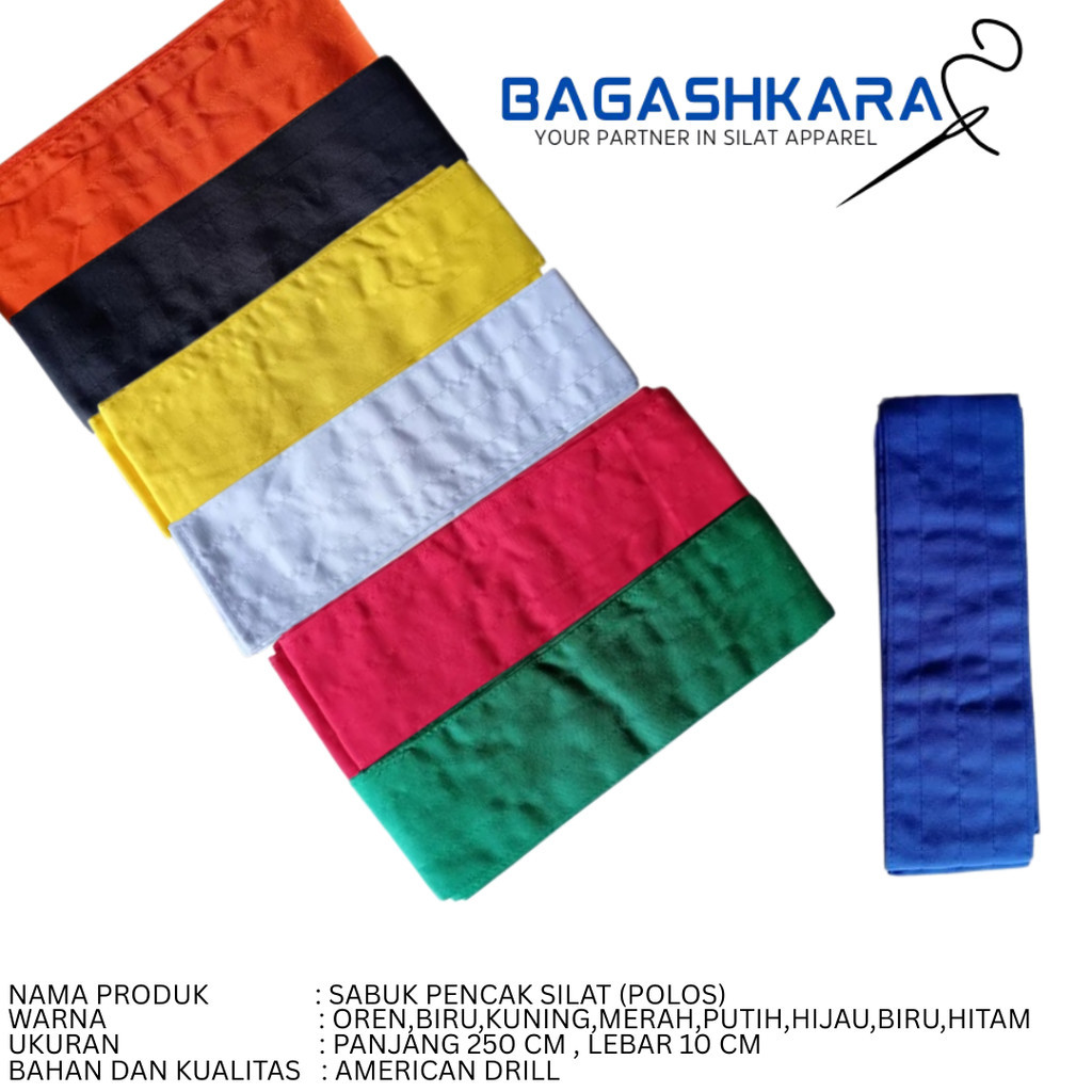 SABUK PENCAK SILAT FULL KAIN POLOS LEBAR 10 CM / SABUK BELADIRI / SABUK PENCAK SILAT - BAGASHKARA SI