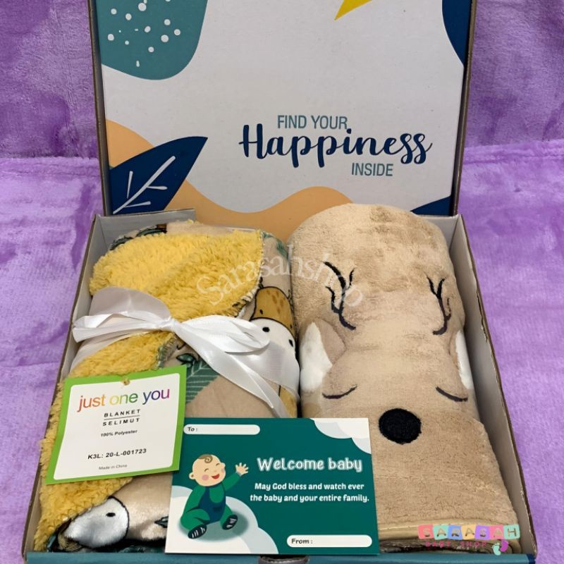 BabynMams Store Hampers Kado Bayi Selimut Handuk - Hampers Hadiah Bayi Newborn - Parsel Bayi - Selim